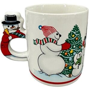 Vintage The Love Mug Christmas Snowman Collectible Novelty Coffee‎ Cup Holiday